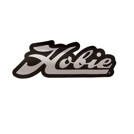 DECAL, HOBIE SCRIPT CHROME/BLK