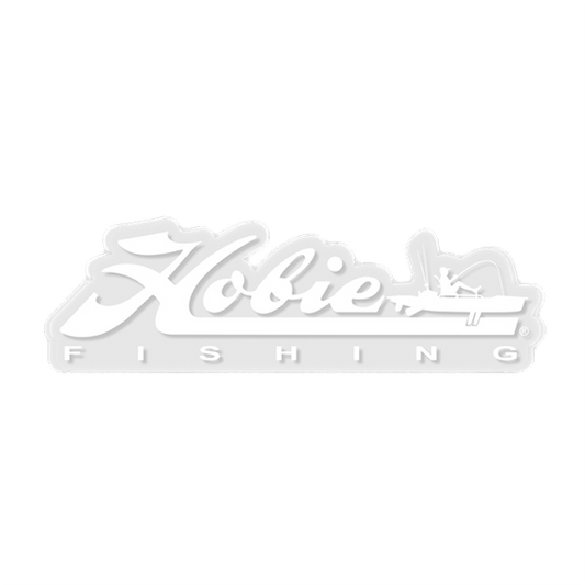 DECAL, 12" HOBIE FISHING WHITE